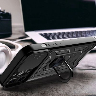 5. Hybrid Armor Camshield etui iPhone 14 Plus pancerny pokrowiec z osłoną na aparat czarne