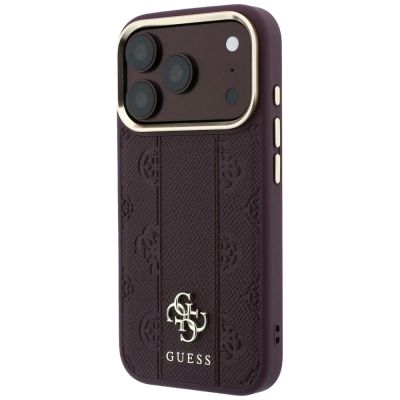 2. Etui Guess Stripe Peony 4G Logo MagSafe na iPhone 18 Pro / 17 Pro - burgundowe