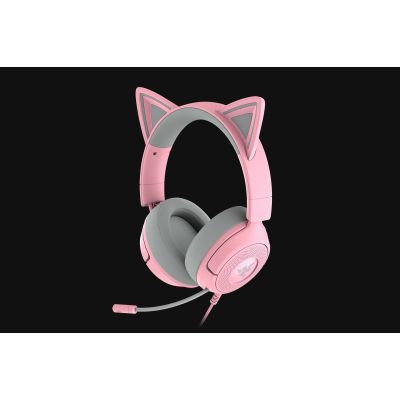 Zestaw słuchawkowy Razer Gaming Kraken Kitty V3 X Przewodowe Nauszne Mikrofon Kwarc