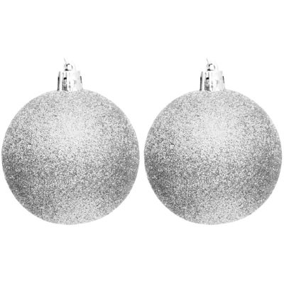 18. BOMBKA DEKORACYJNA PLASTIKOWA BEZPIECZNA 12SZT ŚR 60MM SREBRNY