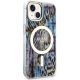 4. Etui Guess Leopard MagSafe na iPhone 14 - niebieskie