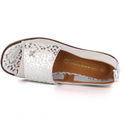 2. Skórzane półbuty damskie open toe beżowe Potocki JE19397