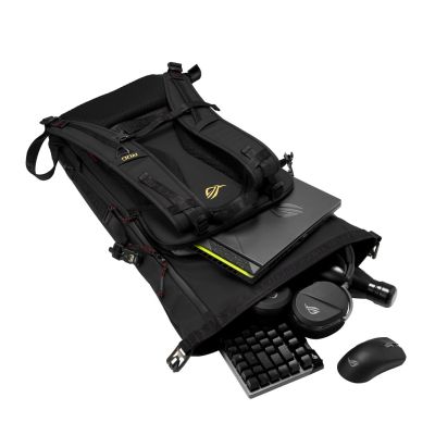 20. ASUS ROG SLASH Backpack Edition 20 plecak Plecak rolowany Czarny Poliester, Skóra woskowana (Pull Up)