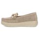 3. Skórzane mokasyny na koturnie beżowe Filippo DP7652