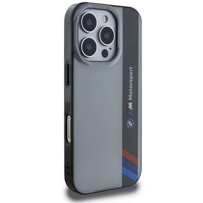 4. Etui BMW Motosport IML Vertical Stripe na iPhone 16 Pro - szare