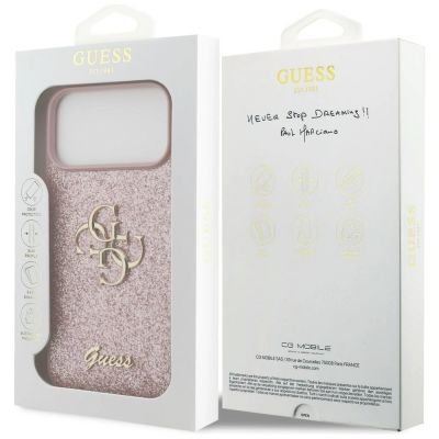 8. Etui Guess Fixed Glitter Big 4G na iPhone 18 Pro Max / 17 Pro Max - różowe