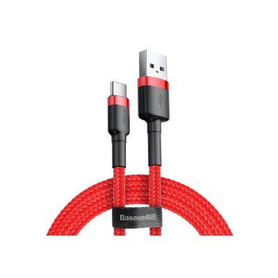 Kabel Baseus Cafule CATKLF-A09 (USB 2.0 - USB typu C ; 0,50m; kolor czerwony)