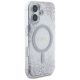 4. Etui Guess HC Resin Bottom Glitter MagSafe na iPhone 16 - srebrne