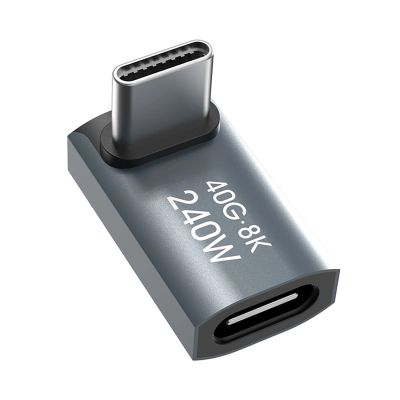 4. Przejściówka kątowa Wozinsky WPKF-01 USB-C - USB-C 40Gb/s 240W 8K OTG - szara