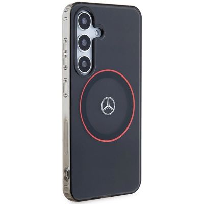 4. Etui Mercedes Double Layer W Red MagSafe na Samsung Galaxy S24 - czarne