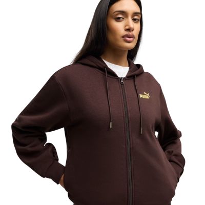 5. Dres damski Puma Metallic Hooded Standard Sweat brązowy 693996 33