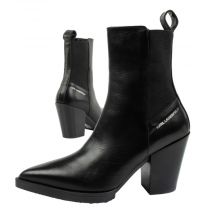 Karl Lagerfeld Kowboy buty damskie botki kowbojki skórzane czarne