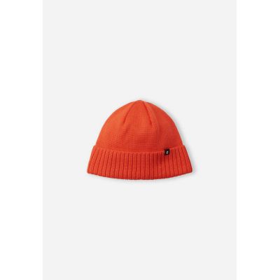 2. Czapka zimowa dziecięca Reima Beanie Kalotti Red Orange Junior z certyfikowanej wełny pomarańczowa (5300232A-2820)