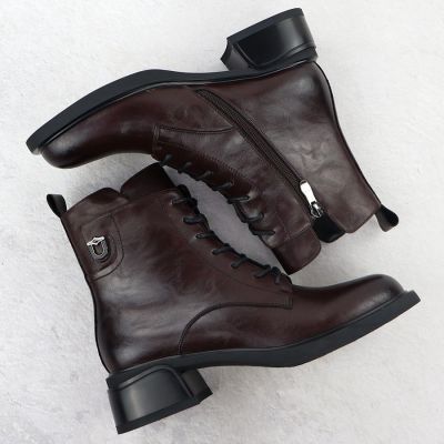 14. Skórzane botki damskie workery brązowe Filippo DBT7369