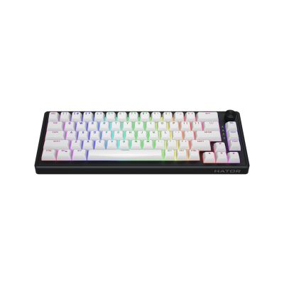 16. HATOR Skyfall Wireless 65 klawiatura Gaming USB + RF Wireless + Bluetooth QWERTY US English Czarny, Biały