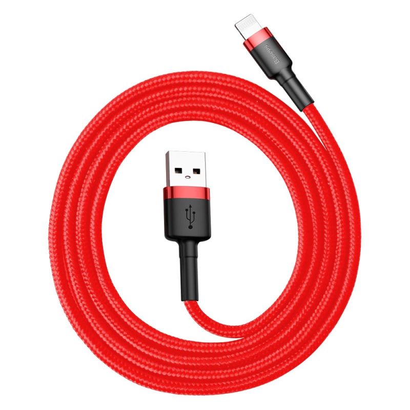 6. Kabel Baseus Cafule USB-A / Lightning 2.4A QC 3.0 1 m - czerwony