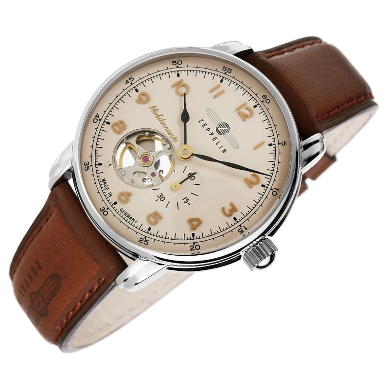 3. Zegarek Męski ZEPPELIN Mediterranee Open Heart Automatic 9666-5 + BOX