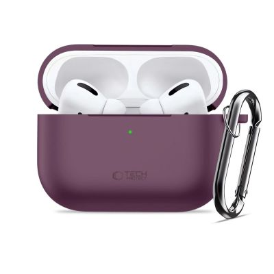 3. Etui Tech-Protect Silicone Hook na Apple AirPods 3 - burgundowe