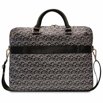 3. Torba Guess GCube Stripes na laptopa 16" - czarna
