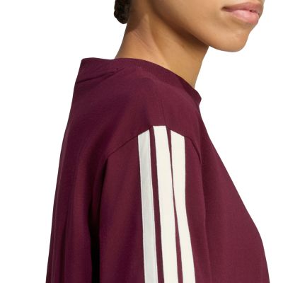5. Koszulka damska adidas Essentials 3-Stripes Boyfriend bordowa KX0793