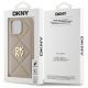 8. Etui DKNY Quilted Stack Logo na iPhone 14 Pro Max - beżowe