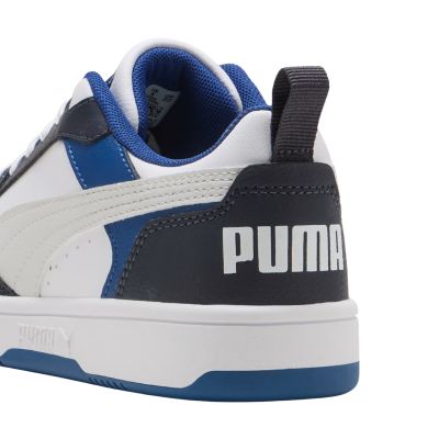9. Buty dla dzieci Puma Rebound V6 Lo Mid biało-niebieskie 393833 28