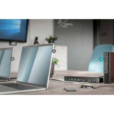 25. Digitus Przełącznik KVM, 4-portowy, 4K 60 Hz, 4 x DP in, 1 x DP/HDMI out