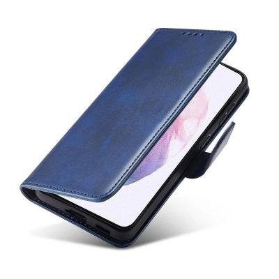 3. Magnet Case elegancki futerał etui pokrowiec z klapką i funkcją podstawki Samsung Galaxy S22+ (S22 Plus) niebieski