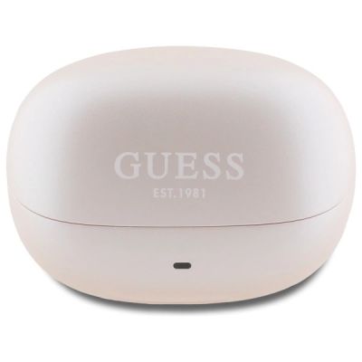 2. Słuchawki Bluetooth Guess Capsule Printed Logo TWS + stacja dokująca - różowe