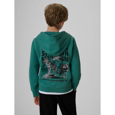 2. Bluza dresowa regular z kapturem chłopięca 4F 4FJKAW26TSWSM3153-46S