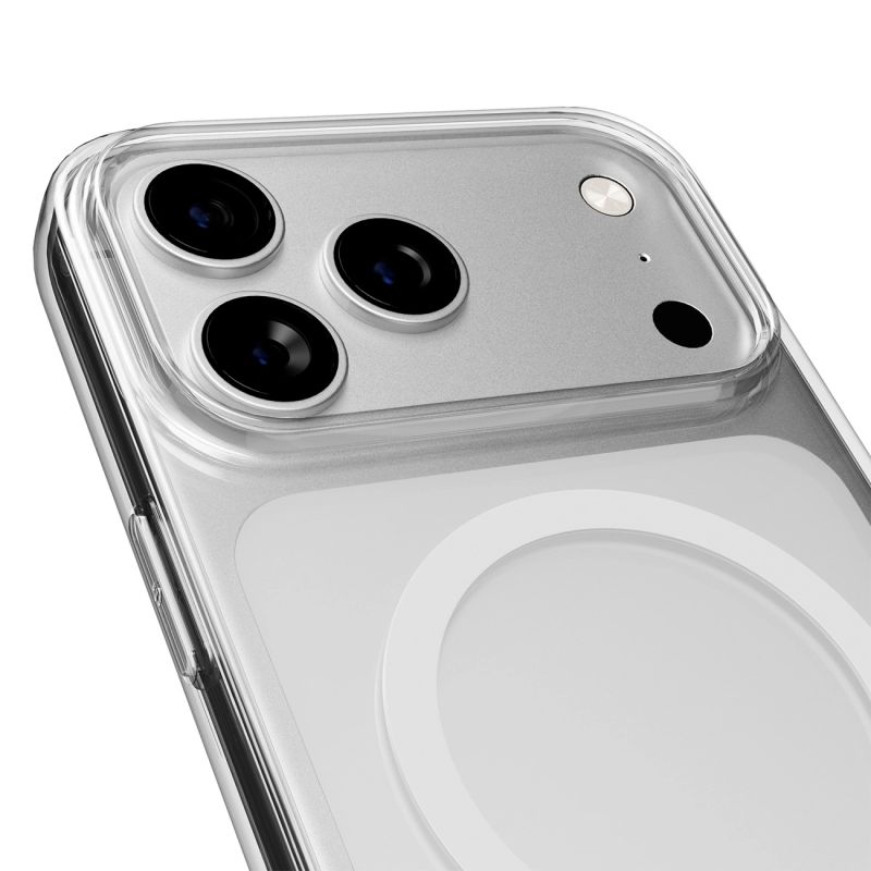 4. Etui Puro Lite Mag TPU+PC kompatybilne z MagSafe na iPhone 17 Pro - przezroczyste z białym pierścieniem