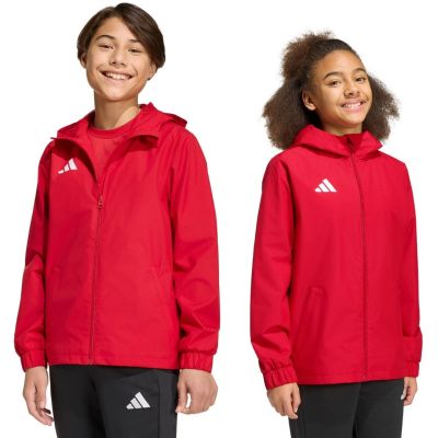 Kurtka dla dzieci adidas Entrada 26 All Weather czerwona JZ9105 116cm