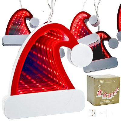 LAMPKI DRUCIKI GIRLANDA LED CZAPKI MIKOŁAJA USB