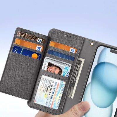 8. Etui skórzane Dux Ducis Lawa na iPhone 15 - szare