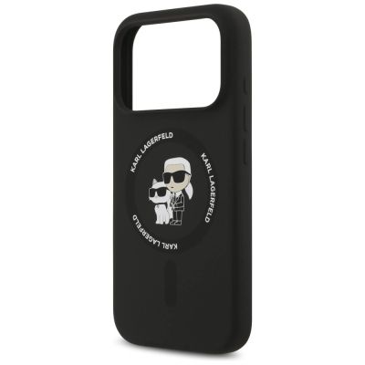 6. Etui Karl Lagerfeld Silicone Karl&Choupette Ring MagSafe na iPhone 18 Pro Max / iPhone 17 Pro Max - czarne