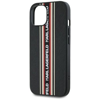 5. Etui Karl Lagerfeld Saffiano Athleisure Stripes Cord na iPhone 15 - czerwone