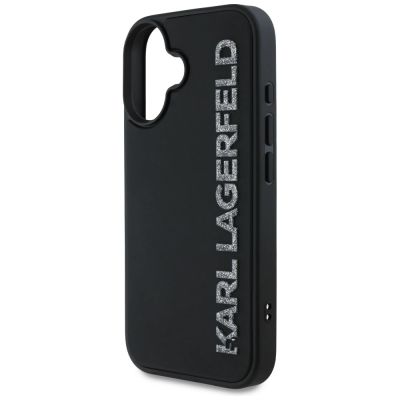 6. Etui Karl Lagerfeld HC 3D Rubber Elongated Glitter na iPhone 16 - czarne