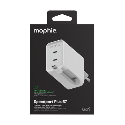 7. mophie Speedport 67 Uniwersalne Biały Prąd przemienny Szybkie ładowanie Wewnętrzna