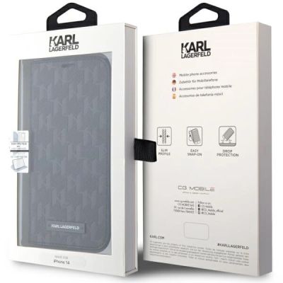 7. Etui Karl Lagerfeld Saffiano Monogram na iPhone 13 / 14 / 15 - czarne