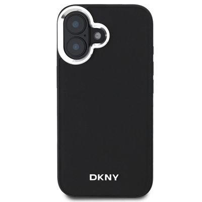3. Etui DKNY Plain Silver Logo MagSafe na iPhone 16 - czarne