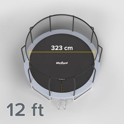 12. REBEL ACTIVE TRAMPOLINA PRO 12FT/366CM, SIATKA, DRABINKA RBA-8003