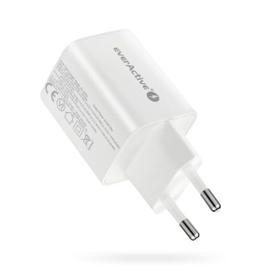 6. EVERACTIVE ŁADOWARKA SIECIOWA GAN 1 X USB ORAZ 1 X USB-C QUICK CHARGE 4.0 45W BIAŁA SC-450Q