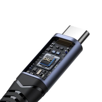 3. Adapter DAC 2w1 Joyroom SY-C02 USB-C do USB-C / mini jack 3.5 mm - czarny