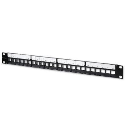 6. QOLTEC PATCH PANEL DO SZAF RACK 19" | 24 PORTY | 1U | UTP | CZARNY
