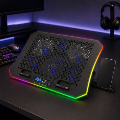 14. ESPERANZA PODSTAWKA CHŁODZĄCA GAMING Z PODSTAWKĄ NA TELEFON RGB GALERNE EGC109