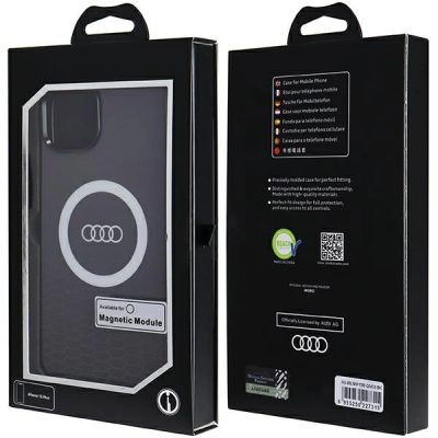 7. Etui Audi IML Big Logo MagSafe na iPhone 15 Plus / 14 Plus - czarne