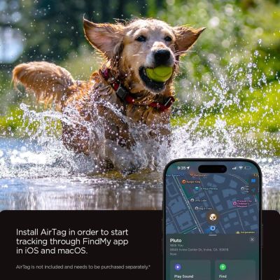 4. Etui Spigen Tough Armor Pet Collar na AirTag 1 / 2 - czarne