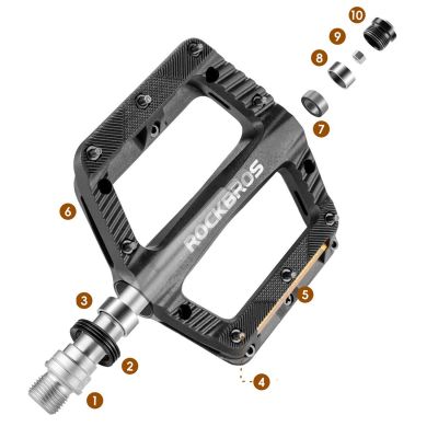 3. Pedały rowerowe Rockbros BP2501 oblaskowe nylonowe - czarne