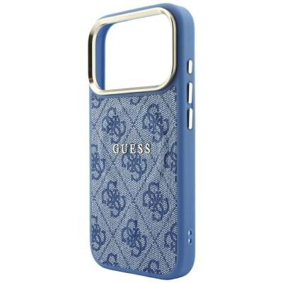 6. Etui Guess Embossed 4G Classic MagSafe na iPhone 17 Pro Max / 18 Pro Max - niebieskie