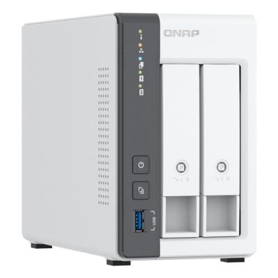 3. Qnap TS-216G, Tower, 2 x 2.5"/3.5" SATA, ARM 2.0GHz Quad core, 4GB, 1 x 2.5GbE + 1 x GbE, External adapter (PSU)